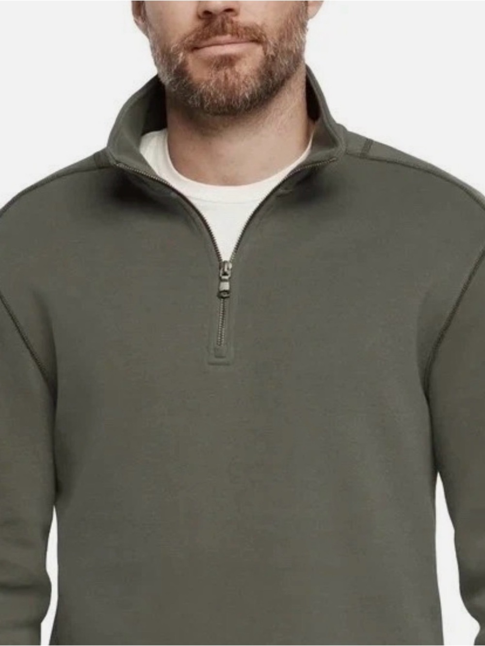 Banana Republic Olive Green Half-Zip Turtleneck Sweater